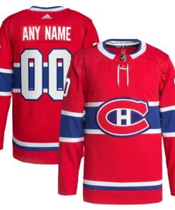  Montreal Canadiens  Home  Primegreen Authentic Custom Jersey  Red