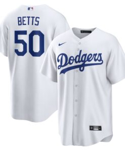 Mookie Betts Los Angeles DodgersHome Replica Player Name Jersey  White