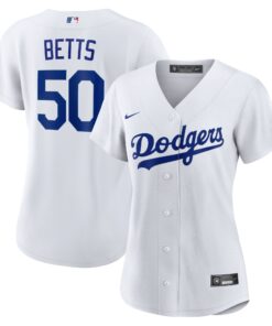 Mookie Betts Los Angeles DodgersWomen_s Home Replica Player Jersey  White