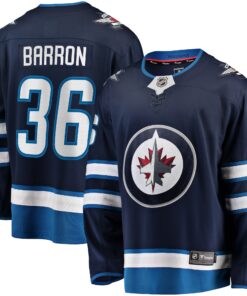 Morgan Barron Winnipeg Jets Fanatics Home Premier Breakaway Player Jersey  Navy