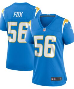 Morgan Fox Los Angeles Chargers  Women_s Player Game Jersey  Powder Blue