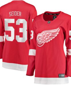 Moritz Seider Detroit Red Wings Fanatics Women_s Home Breakaway Player Jersey  Red