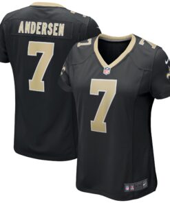 Morten Andersen New Orleans Saints  Women_s Game Retired Player Jersey  Black