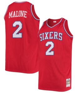 Moses Malone Philadelphia 76ers Mitchell &amp Ness 198283 Big &amp Tall Hardwood Classics Swingman Jersey - Red
