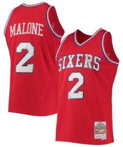 Moses Malone Philadelphia 76ers Mitchell &amp Ness 198283 Hardwood Classics NBA 75th Anniversary Diamond Swingman Jersey - Red