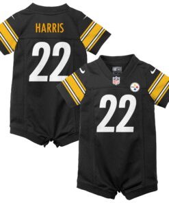 Najee Harris Pittsburgh Steelers  Newborn amp Infant Game Romper Jersey  Black
