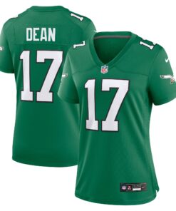 Nakobe Dean Philadelphia Eagles  Women_s Alternate Game Jersey  Kelly Green