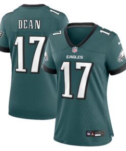 Nakobe Dean Philadelphia Eagles  Women_s Team Game Jersey  Midnight Green