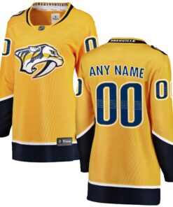 Nashville Predators Fanatics Women_s Home Breakaway Custom Jersey  Yellow