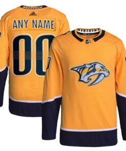  Nashville Predators  Home  Primegreen Authentic Custom Jersey  Gold
