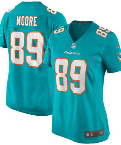 Nat Moore Miami Dolphins  Women_s Game Retired Player Jersey  Aqua