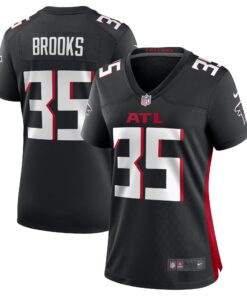 Natrone Brooks Atlanta Falcons  Women_s Team Game Jersey   Black