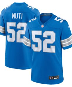 Netane Muti Detroit Lions  Game Jersey   Blue