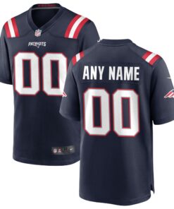  New England Patriots Custom Game Jersey  Navy
