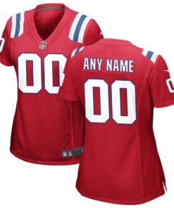 New England Patriots  Women_s Alternate Custom Jersey  Red