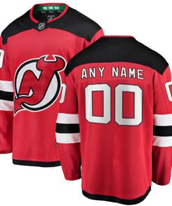 New Jersey Devils Fanatics Home Breakaway Custom Jersey  Red