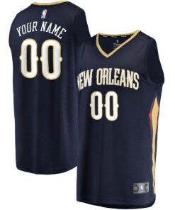 New Orleans Pelicans Fanatics Fast Break Custom Replica Jersey Navy - Icon Edition