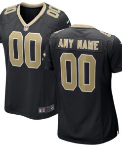 New Orleans Saints  Women_s Custom Game Jersey  Black