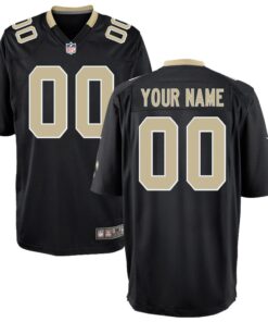 New Orleans Saints  Youth Custom Game Jersey  Black