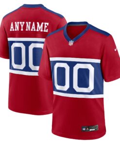 New York Giants  Alternate Game Custom Jersey  Century Red