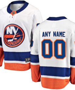 New York Islanders Fanatics Away Breakaway Custom Jersey  White