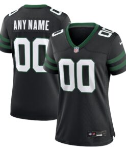 New York Jets  Women_s Alternate Custom Game Jersey  Legacy Black