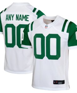 New York Jets  Youth Classic Alternate Custom Replica Jersey  White