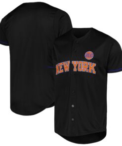 New York Knicks Fanatics Pop Baseball Jersey - Black