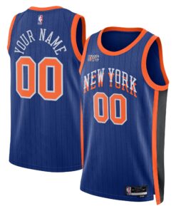  New York Knicks Unisex 202324 Custom Swingman Jersey - Blue - City Edition