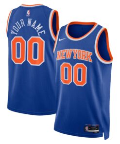 New York Knicks Unisex Swingman Custom Jersey Blue - Icon Edition