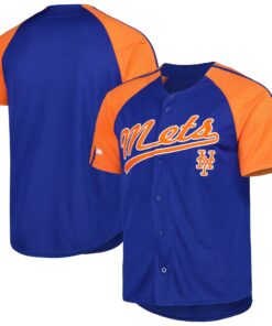 New York Mets Stitches ButtonDown Raglan Fashion Jersey  Royal
