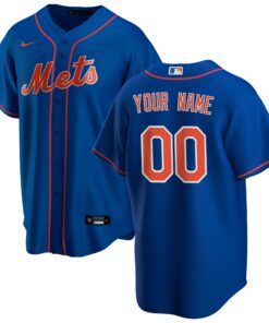 New York MetsAlternate Replica Custom Jersey  Royal