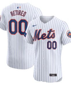New York MetsHome Elite PickAPlayer Retired Roster Patch Jersey  White