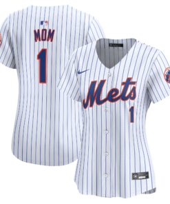 New York MetsWomen_s 1 Mom Home Limited Jersey  White