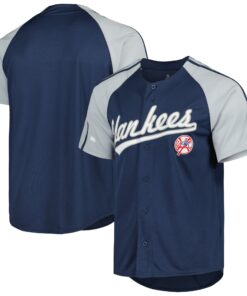 New York Yankees Stitches ButtonDown Raglan Fashion Jersey  Navy