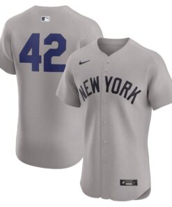 New York YankeesRoad 2024 Jackie Robinson Day Elite Jersey  Gray
