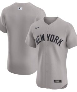 New York YankeesRoad Elite Jersey  Gray