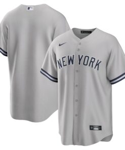 New York YankeesRoad Replica Team Jersey  Gray