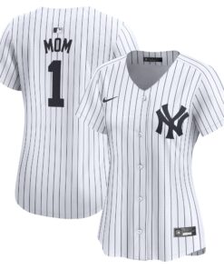 New York YankeesWomen_s 1 Mom Home Limited Jersey  White