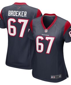 Nick Broeker Houston Texans  Women_s Team Game Jersey   Navy