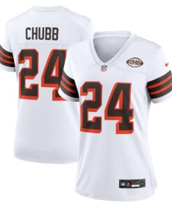 Nick Chubb Cleveland Browns  Women_s Alternate Game Jersey   White