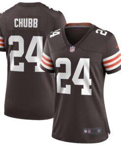 Nick Chubb Cleveland Browns  Women_s Game Jersey  Brown