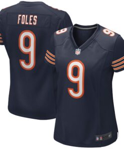 Nick Foles Chicago Bears  Women_s Game Jersey  Navy