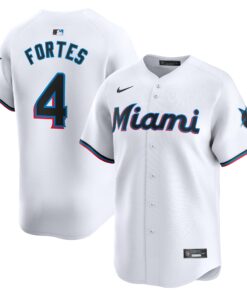 Nick Fortes Miami MarlinsHome Limited Player Jersey  White
