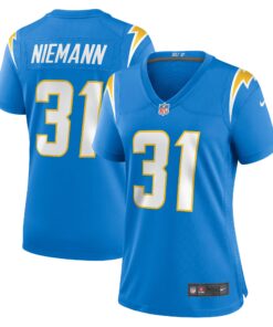 Nick Niemann Los Angeles Chargers  Women_s Game Player Jersey  Powder Blue