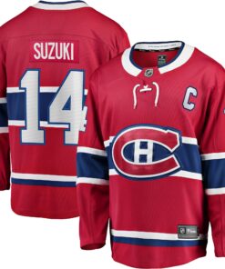 Nick Suzuki Montreal Canadiens Fanatics Home Captain Patch Breakaway Player Jersey  Red
