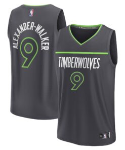 Nickeil Alexander-Walker Minnesota Timberwolves Fanatics Fast Break Replica Player Jersey - Statement Edition - Black