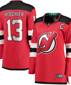 Nico Hischier New Jersey Devils Fanatics Women_s Captain Patch Home Breakaway Jersey  Red