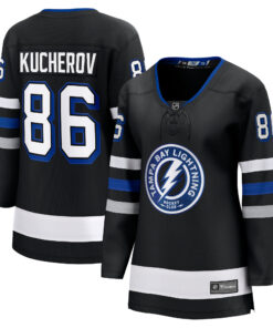 Nikita Kucherov Tampa Bay Lightning Fanatics Women_s Alternate Premier Breakaway Player Jersey  Black