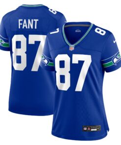 Noah Fant Seattle Seahawks  Women_s Throwback Player Game Jersey  Royal